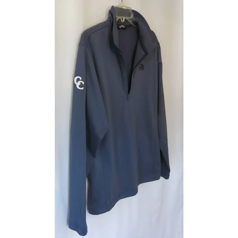 NORTH FACE Pullover Shirt 1/4 Zip Long Sleeve Size M Men CC Logo Casual Blue